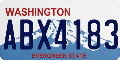 WA license plate ABX4183