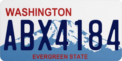 WA license plate ABX4184