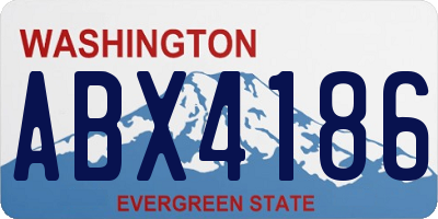 WA license plate ABX4186