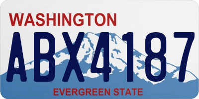 WA license plate ABX4187