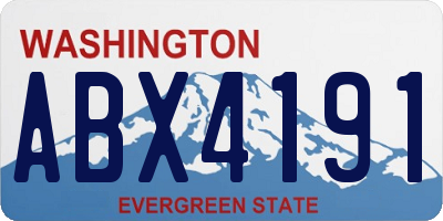 WA license plate ABX4191