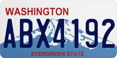 WA license plate ABX4192