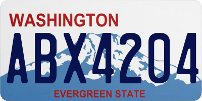WA license plate ABX4204