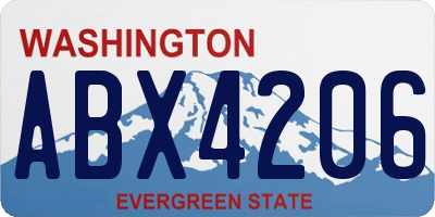 WA license plate ABX4206