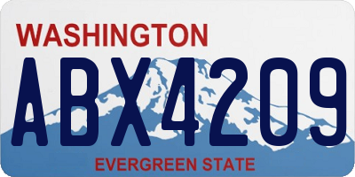 WA license plate ABX4209