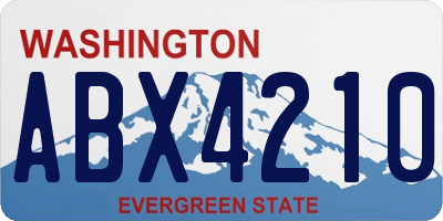 WA license plate ABX4210