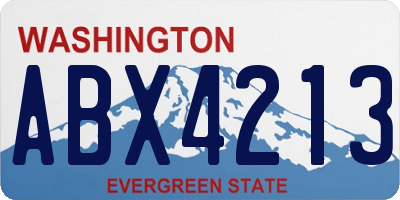 WA license plate ABX4213