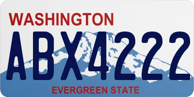 WA license plate ABX4222