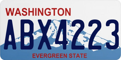 WA license plate ABX4223
