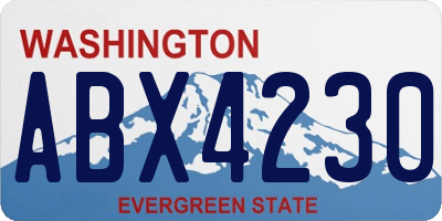 WA license plate ABX4230