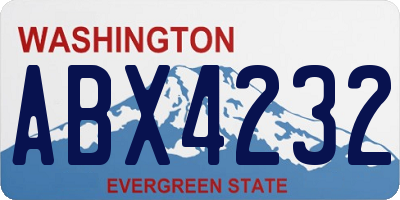 WA license plate ABX4232