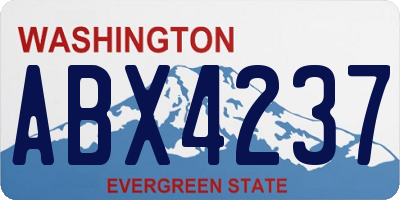 WA license plate ABX4237