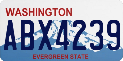 WA license plate ABX4239