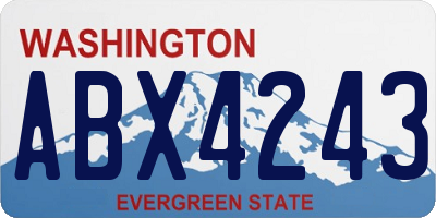 WA license plate ABX4243