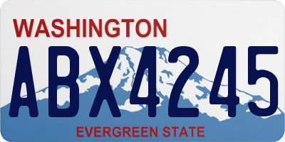 WA license plate ABX4245