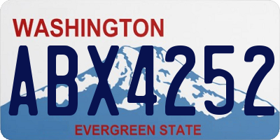 WA license plate ABX4252