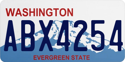 WA license plate ABX4254