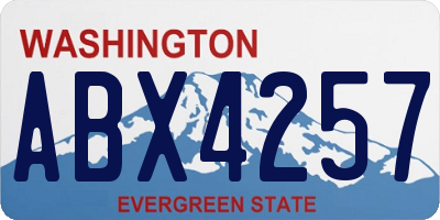 WA license plate ABX4257