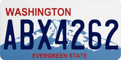 WA license plate ABX4262