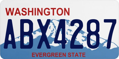 WA license plate ABX4287