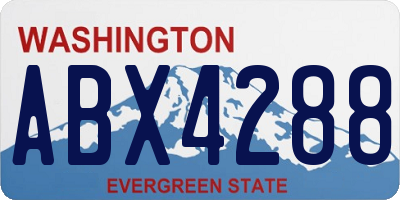 WA license plate ABX4288