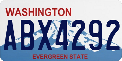 WA license plate ABX4292