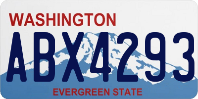 WA license plate ABX4293