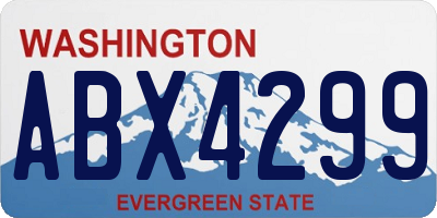 WA license plate ABX4299