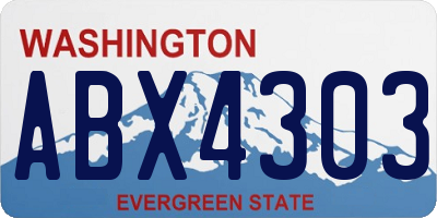 WA license plate ABX4303
