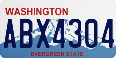 WA license plate ABX4304