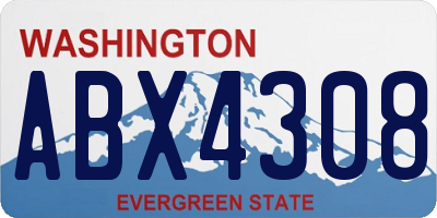 WA license plate ABX4308