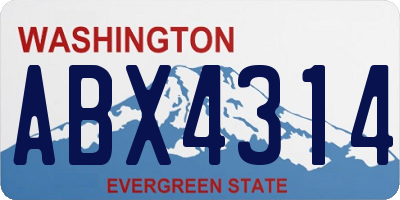 WA license plate ABX4314
