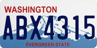 WA license plate ABX4315
