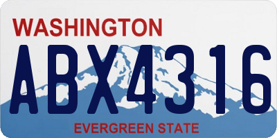 WA license plate ABX4316