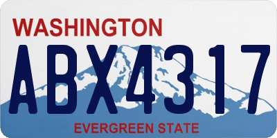 WA license plate ABX4317