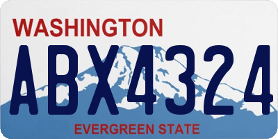 WA license plate ABX4324