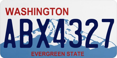 WA license plate ABX4327