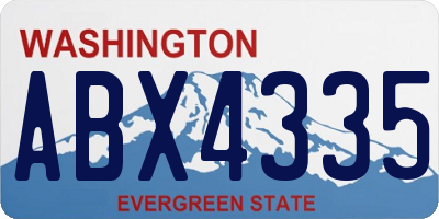 WA license plate ABX4335