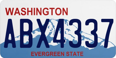 WA license plate ABX4337