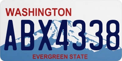 WA license plate ABX4338