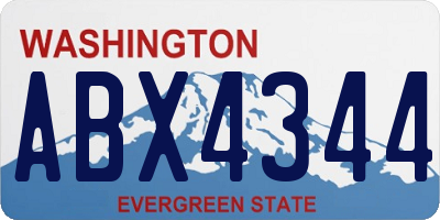 WA license plate ABX4344