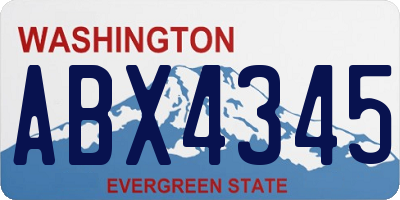 WA license plate ABX4345