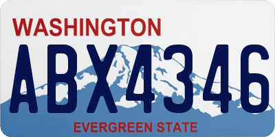 WA license plate ABX4346