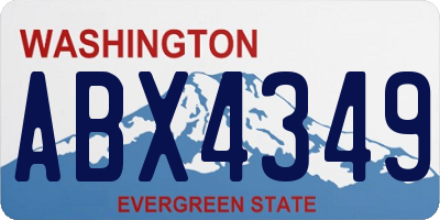WA license plate ABX4349