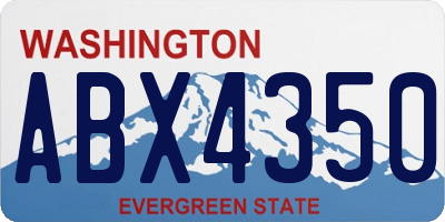 WA license plate ABX4350