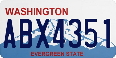 WA license plate ABX4351