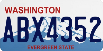 WA license plate ABX4352