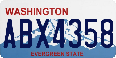 WA license plate ABX4358