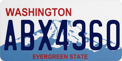 WA license plate ABX4360