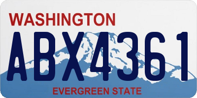 WA license plate ABX4361